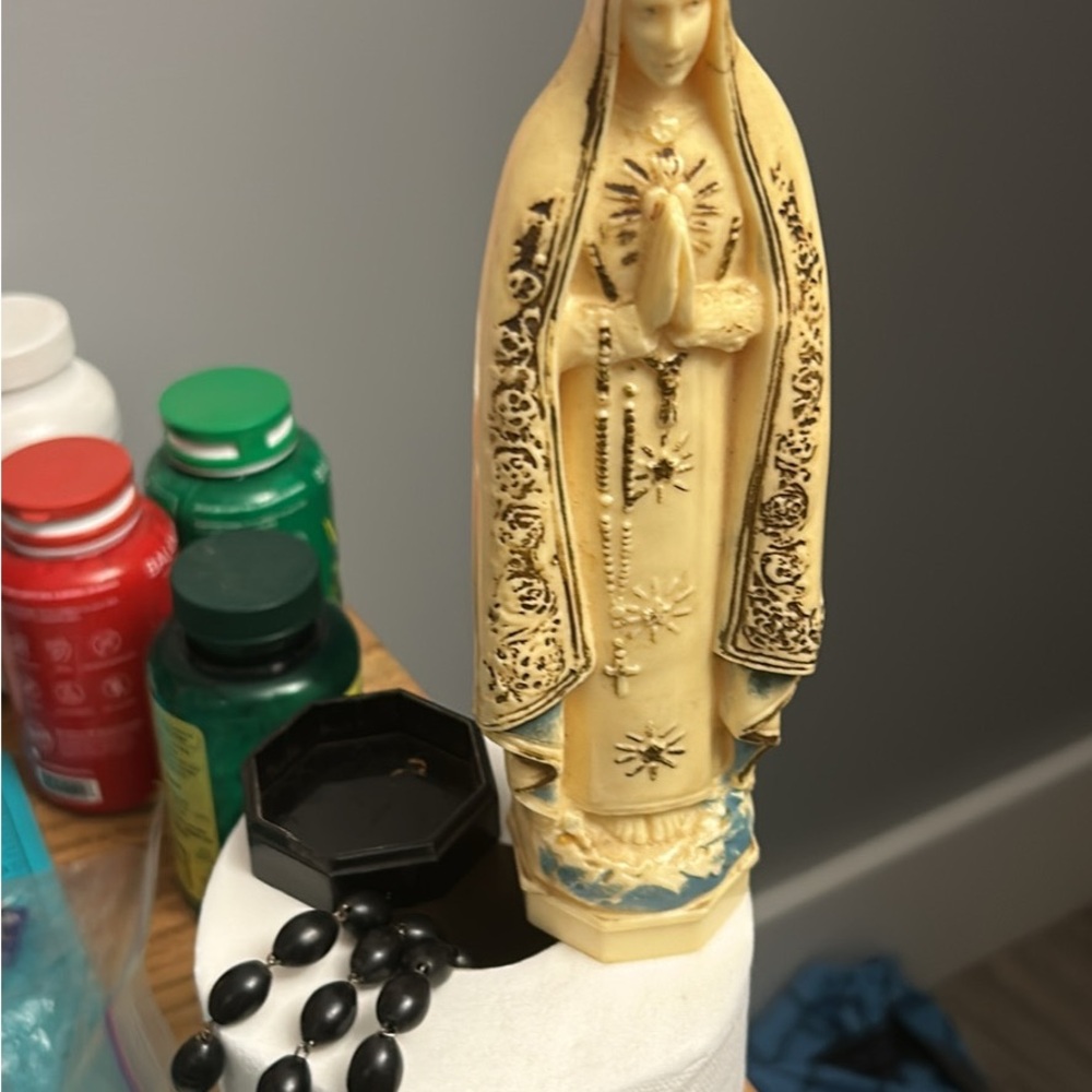 Elegant Cream Religious Figurine